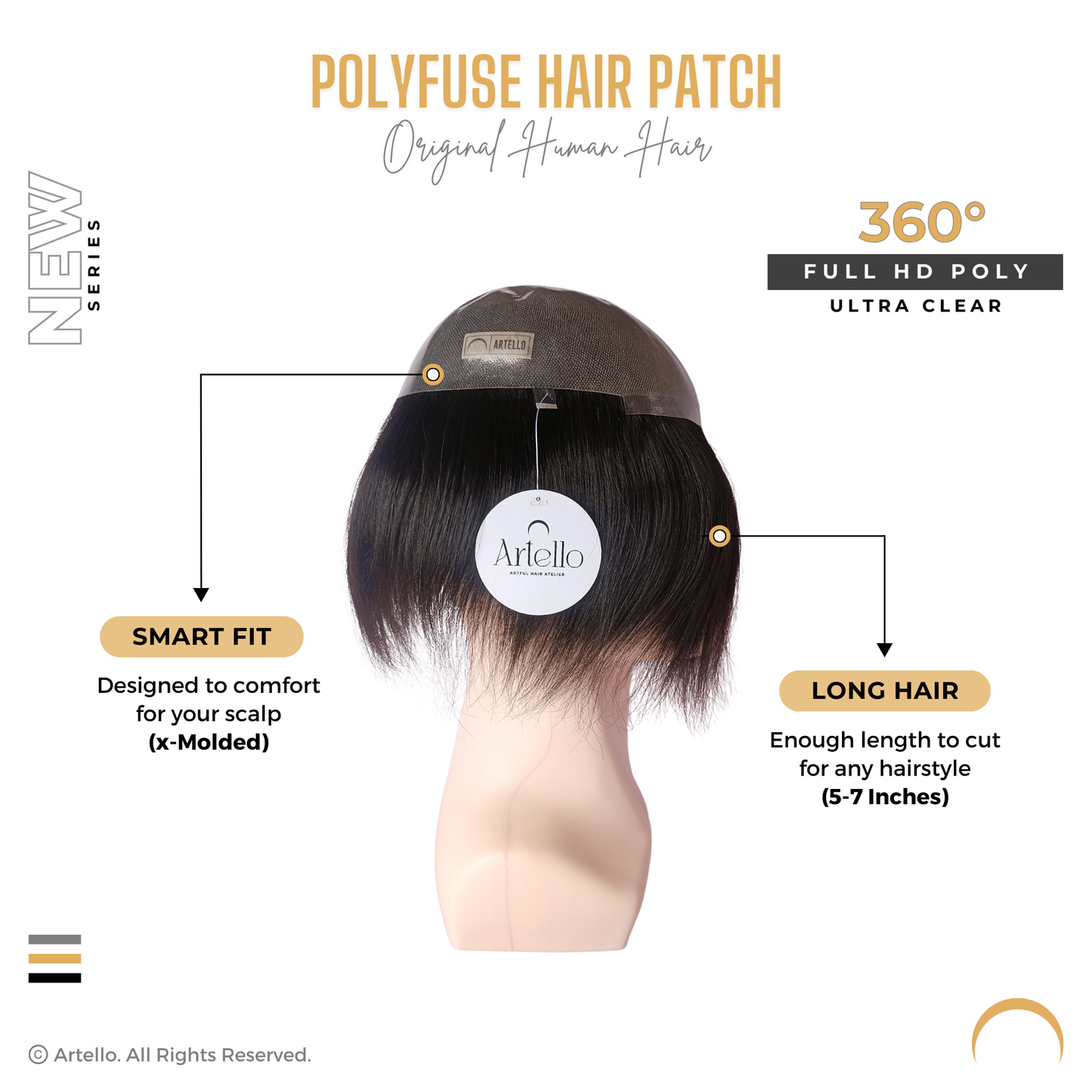 Artello POLYFUSE Hair Patch for Men
