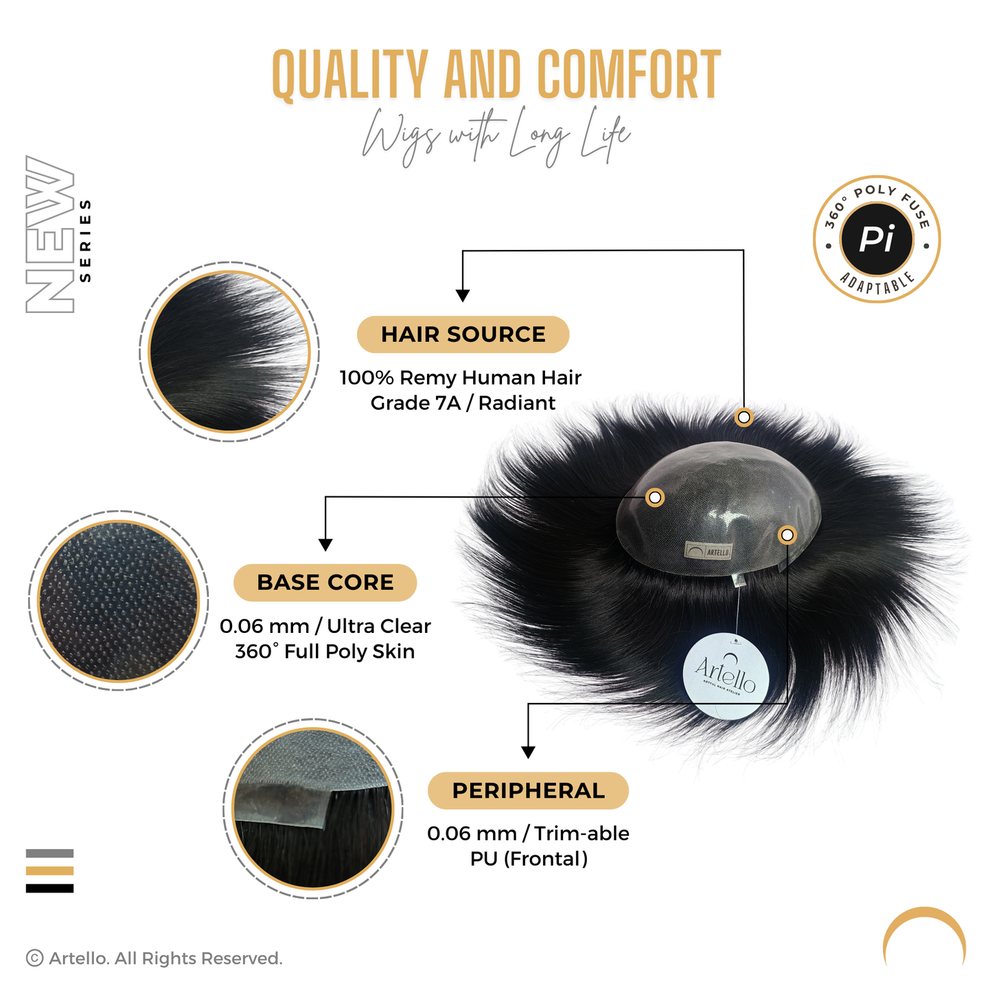 Artello POLYFUSE Hair Patch for Men