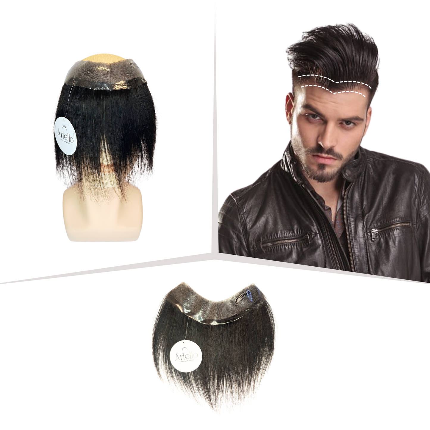 Artello POLY FRONTAL Cover Up Hair Patch for Men and Women for Receding Hairline