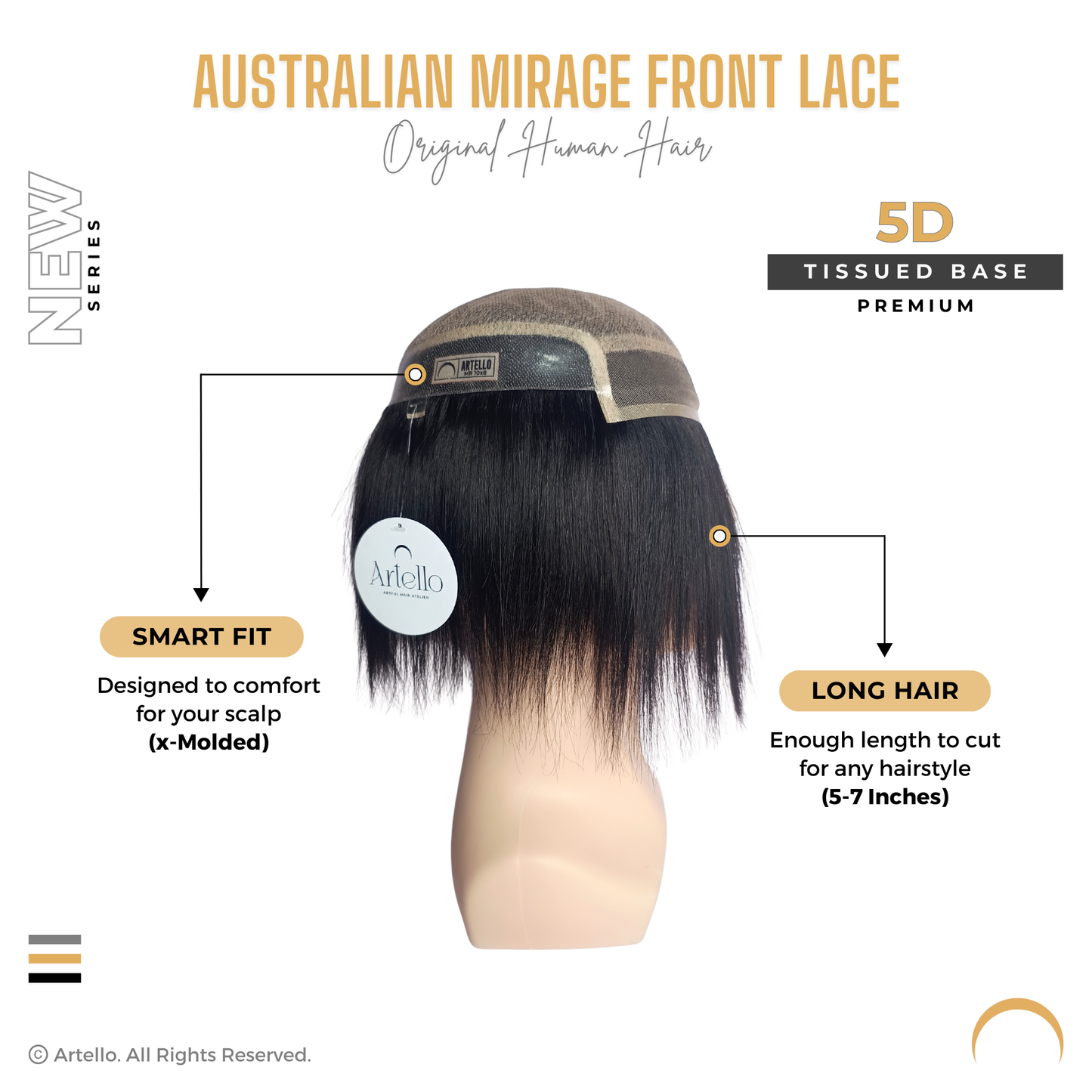 Artello AUSTRALIAN MIRAGE FRONT LACE Hair Patch for Men