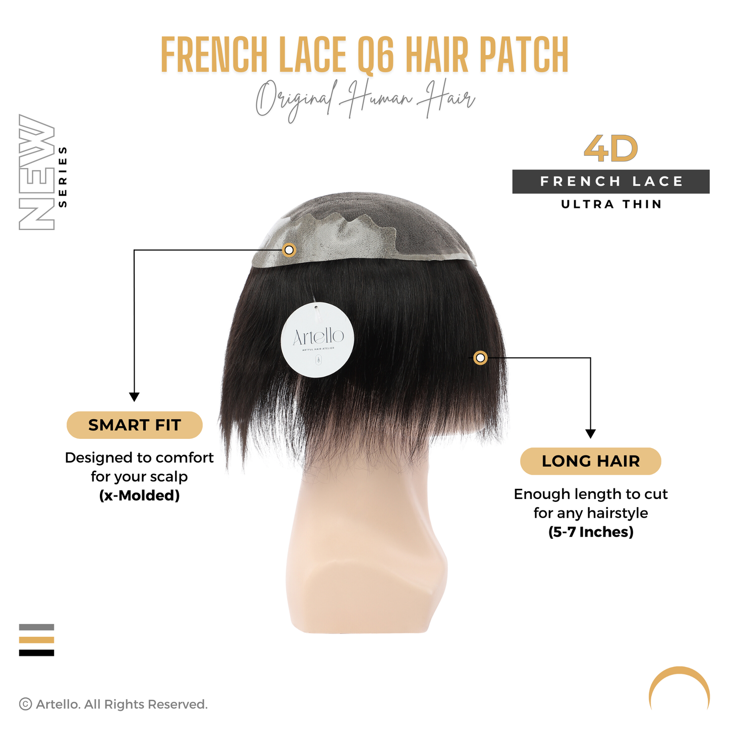 Artello FRENCH LACE Q6 Hair Patch for Men