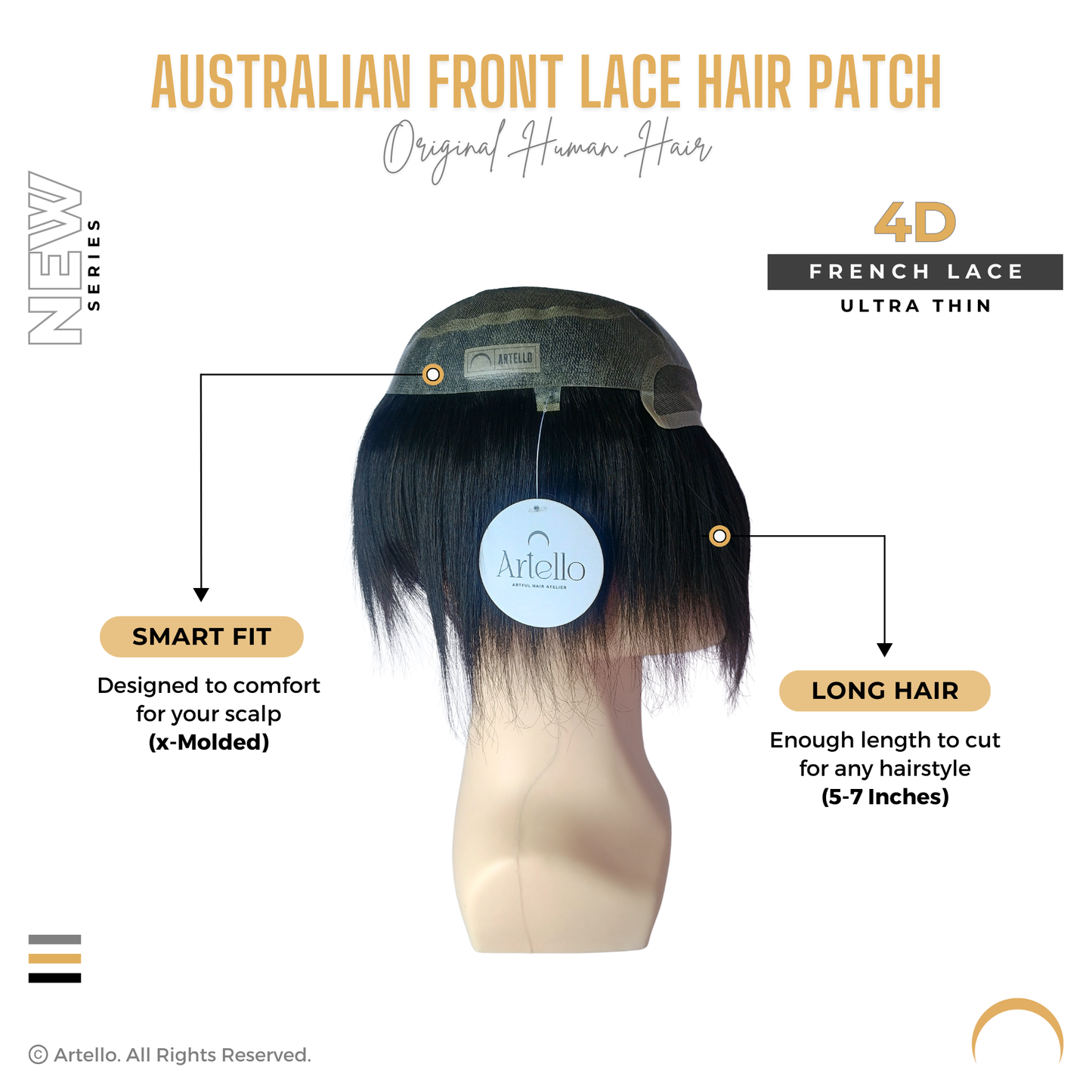 Artello AUSTRALIAN FRONT LACE Hair Patch for Men