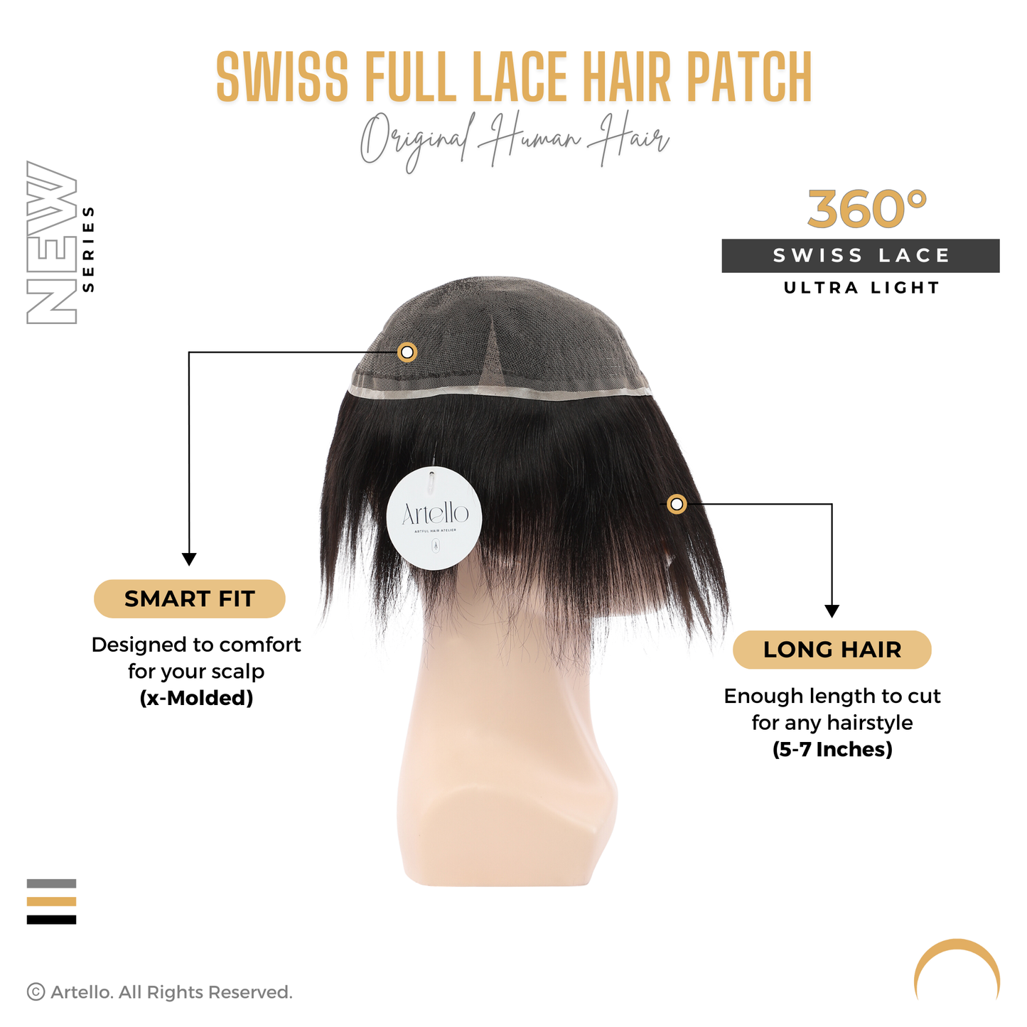 Artello SWISS FULL LACE Hair Patch for Men