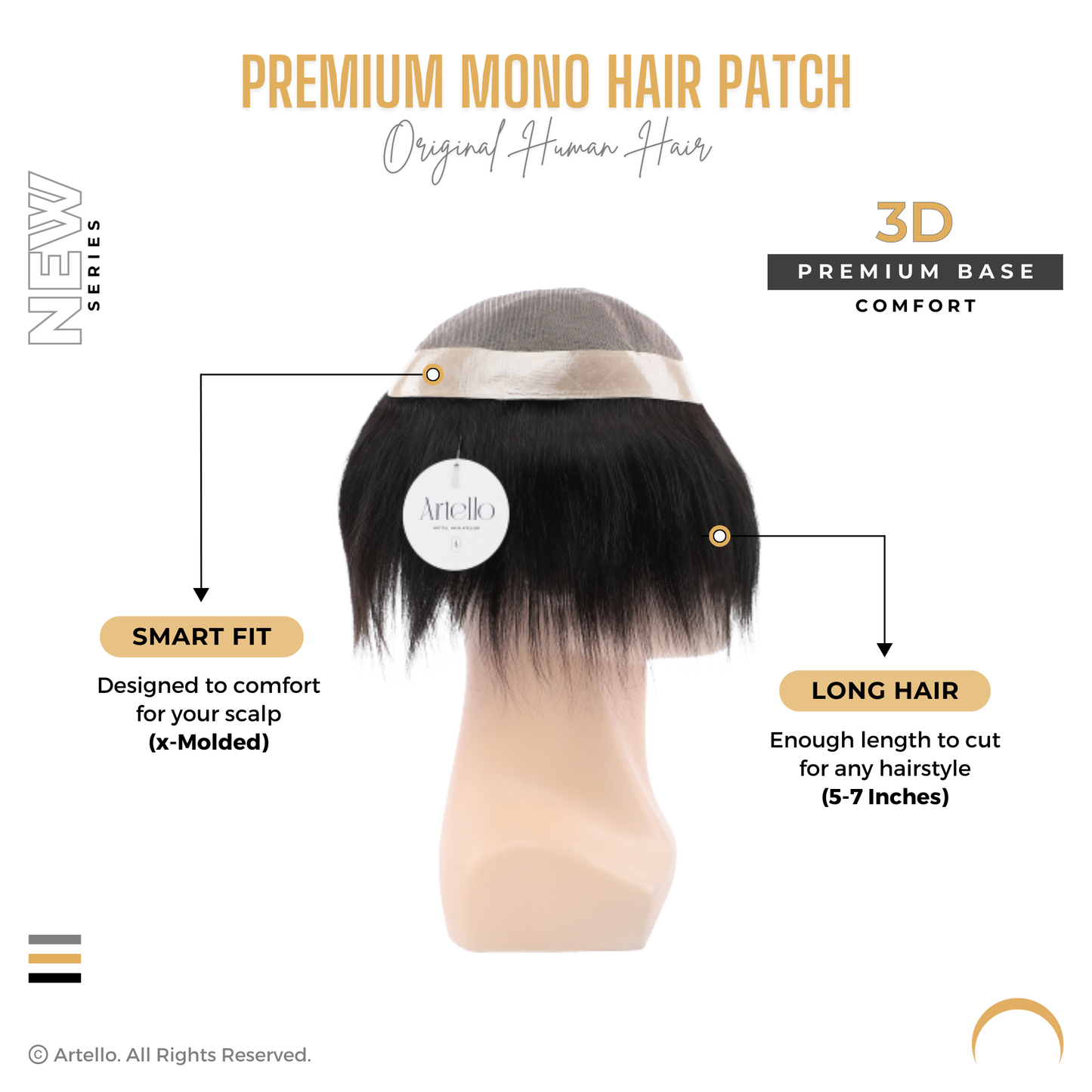 Artello PREMIUM MONO Smart Hair Patch for Men
