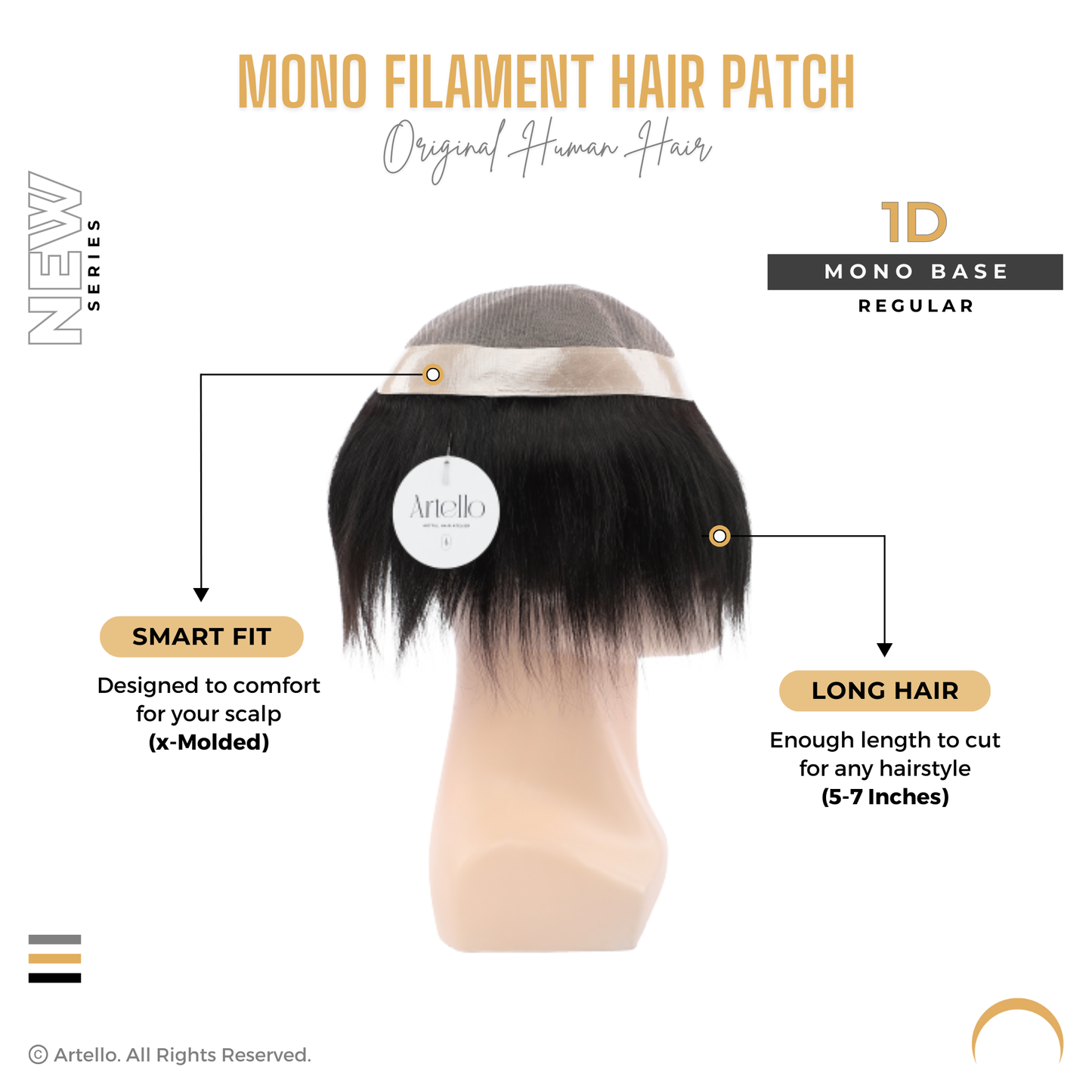 Artello MONOFILAMENT Smart Hair Patch for Men