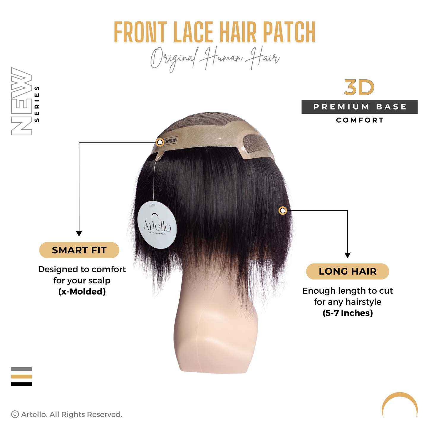Artello FRONT LACE Smart Hair Patch for Men