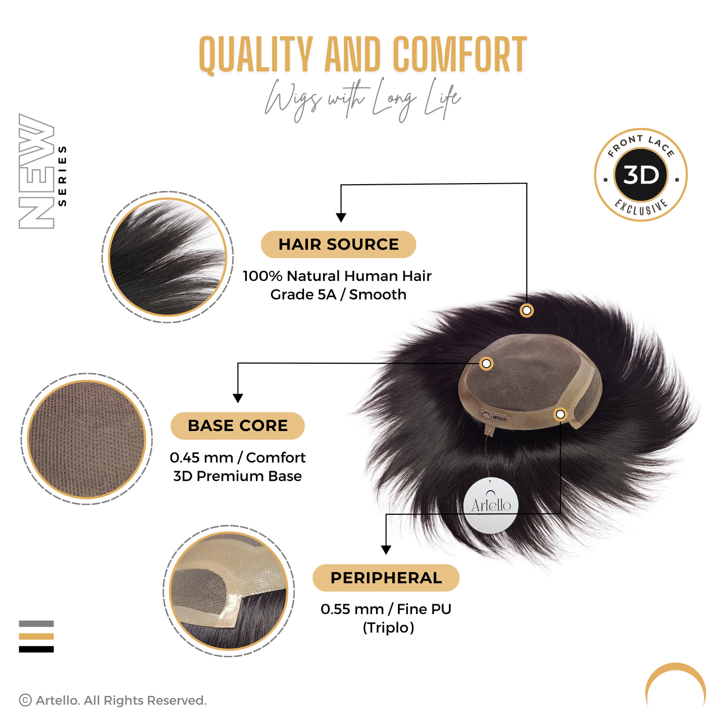 Artello FRONT LACE Smart Hair Patch for Men