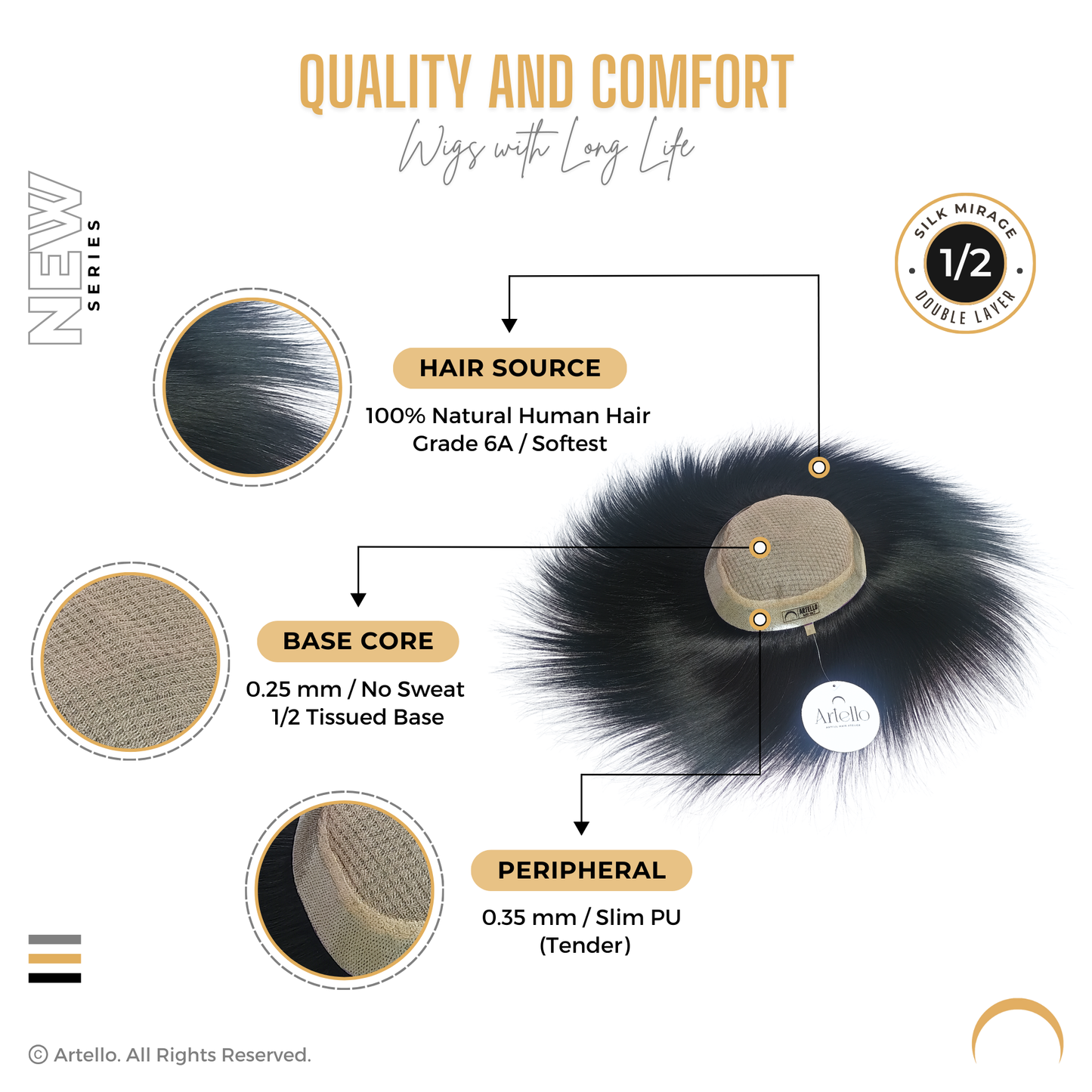 Artello SILK MIRAGE Smart Hair Patch for Men