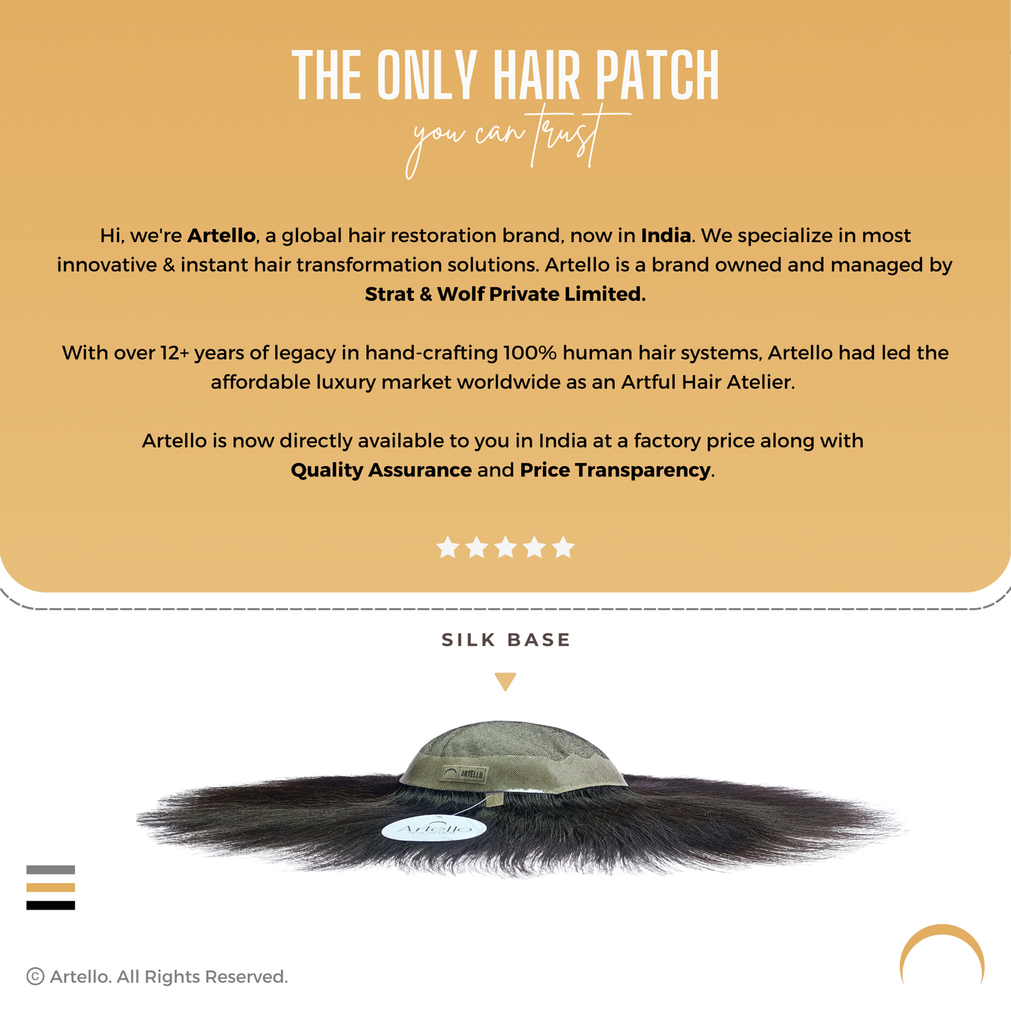 Artello SILK BASE Smart Hair Patch for Men