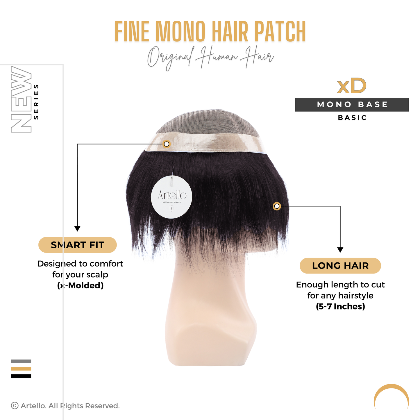 Artello® FINE MONO Hair Patch for Men