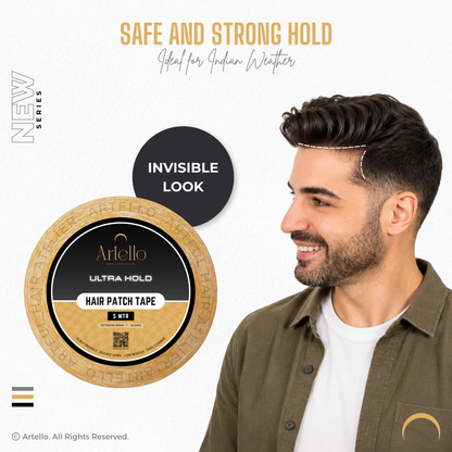 Artello® Ultra Hold HAIR PATCH TAPE for Men, Double-Sided Cotton-Cloth Tape