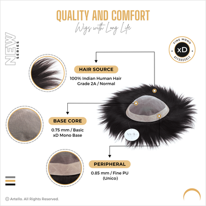 Artello® FINE MONO Hair Patch for Men