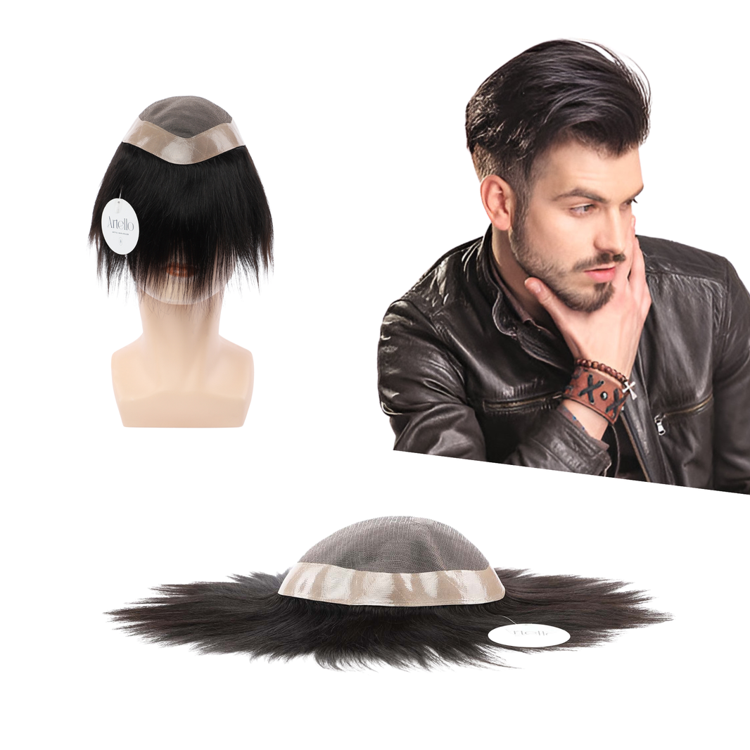 Artello Hair Patches for Men with 100% Real Human Hair | Toupee & Wigs
