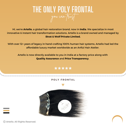 Artello POLY FRONTAL Cover Up Hair Patch for Men and Women for Receding Hairline