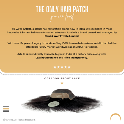 Artello OCTAGON FRONT LACE Hair Patch for Men