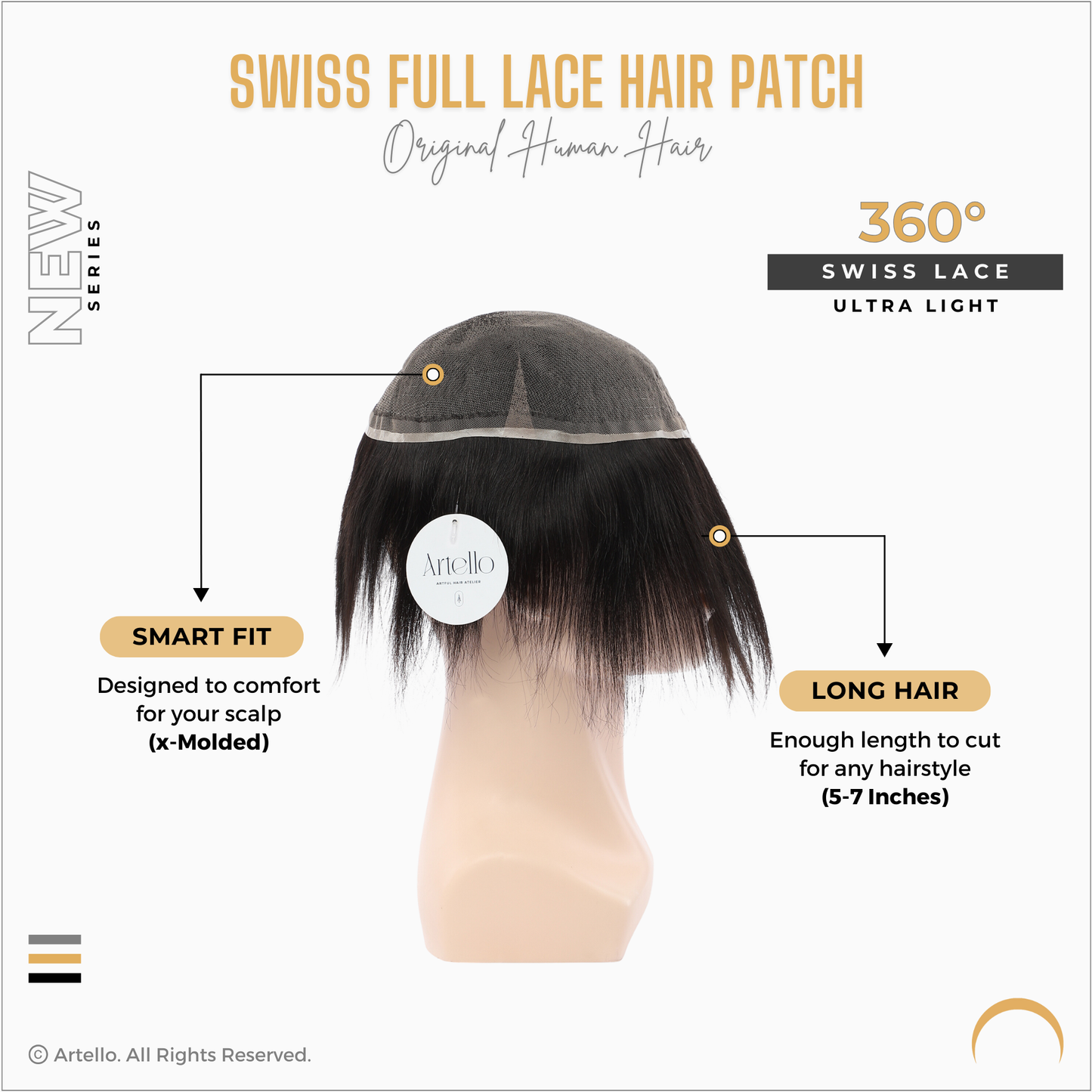 Artello SWISS FULL LACE Hair Patch for Men