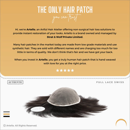 Artello® FULL LACE SWISS Hair Patch for Men - ArtelloHair Patch